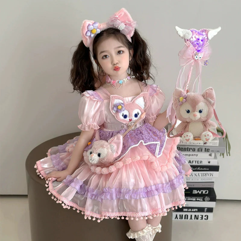 LinaBell Lolita Princess Dress for Girls 2025 New Summer Dress Children's Birthday Dress