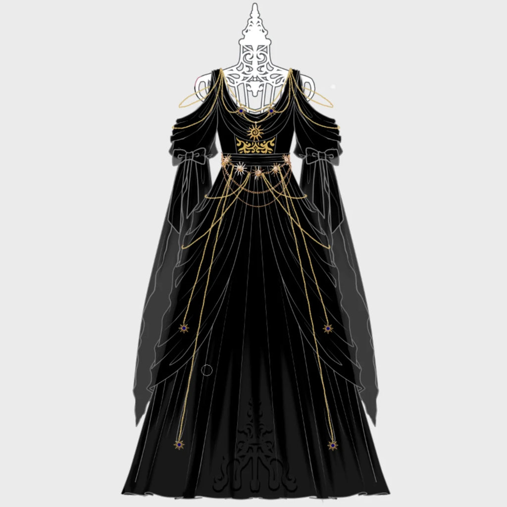 Dark fairy maxi dress: A perfect blend of lace and tassels