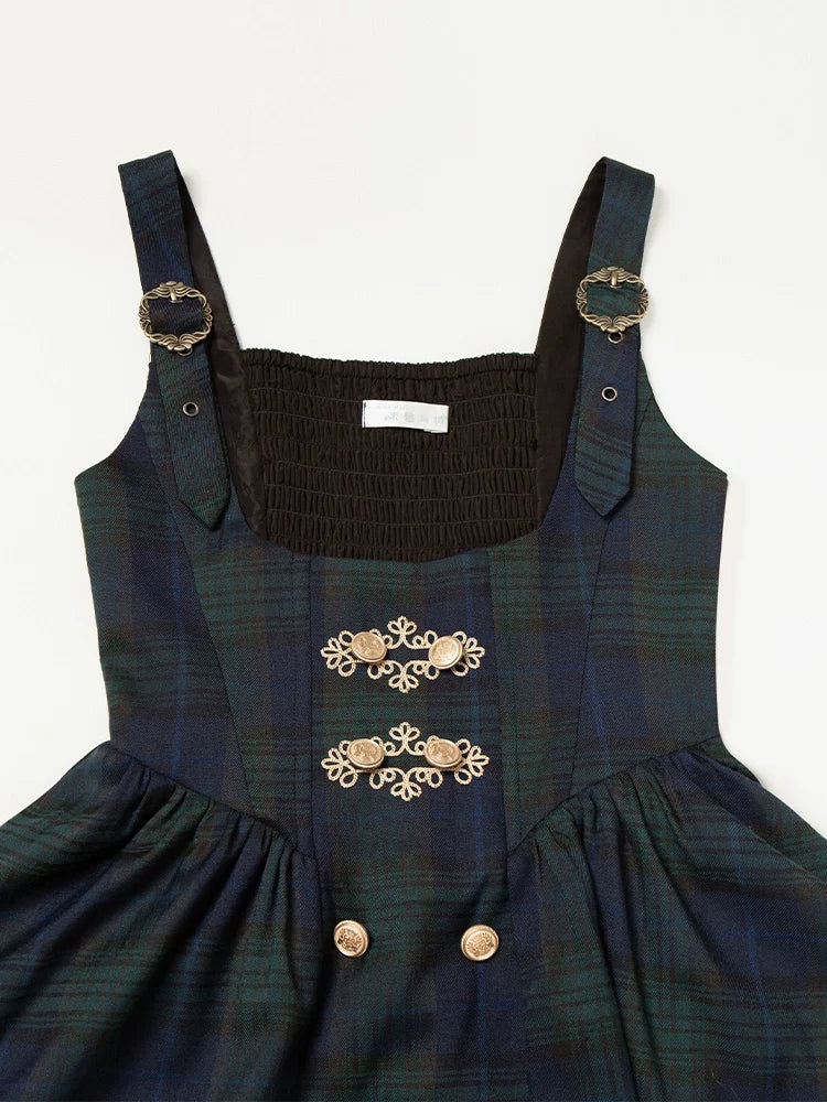 Twin - Set Lolita Dresses with Plaid Pattern and Sweet Bowknots, Ideal for Cosplay and Themed Parties