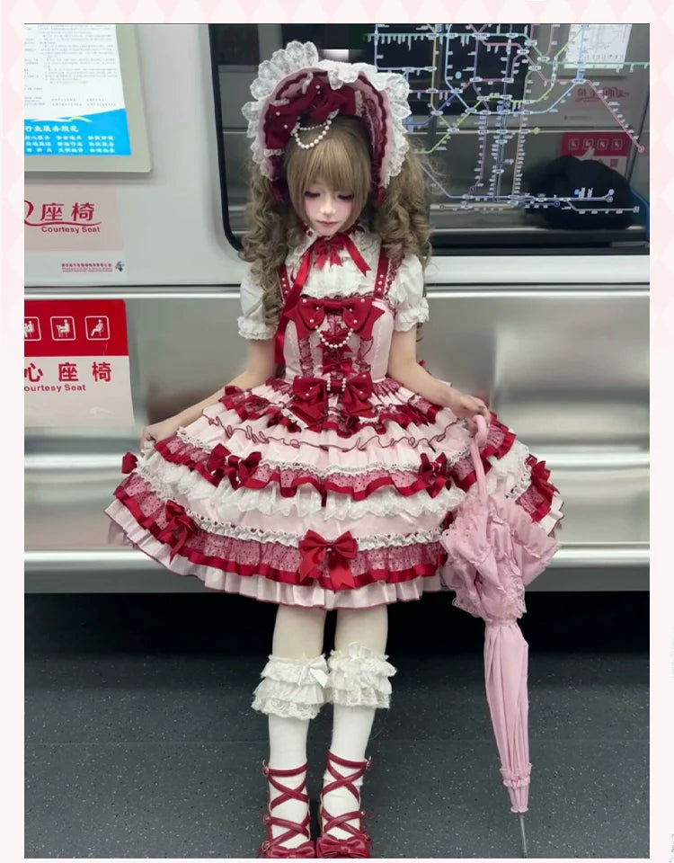 Raspberry Ribbon Vintage JSK - Original Lolita Dress