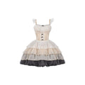 Paris Sunset JSK Fishbone with Built-in Bra Pads, Layered Skirt, Dramatic Full-Skirt Streamer Lolita Dress for All Seasons