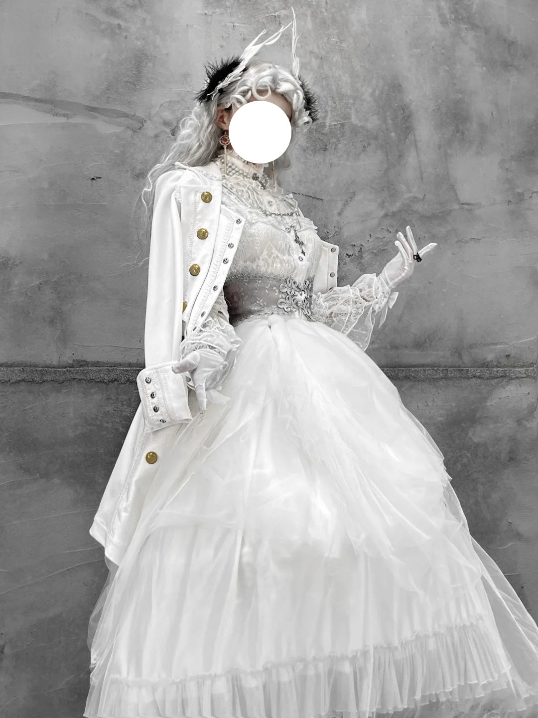 Elegant Black and White Lolita Coat - Versatile Gothic Statement Piece for Formal Events