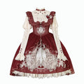 Baroque Fantasy Lolita Dress - Royal Red JSK with Woodland Creature Motifs