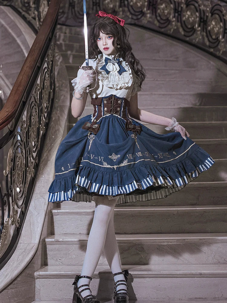 Whispers of Time in a Lolita Skirt: Steampunk Embroidery, Vintage Aesthetic
