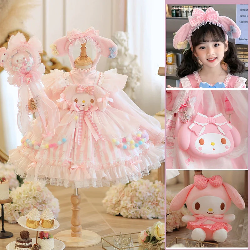 Adorable Pastel Pink Lolita Princess Dress for Girls - Spring and Autumn Collection