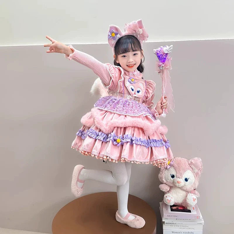 LinaBell Lolita Princess Dress for Girls 2025 New Summer Dress Children's Birthday Dress