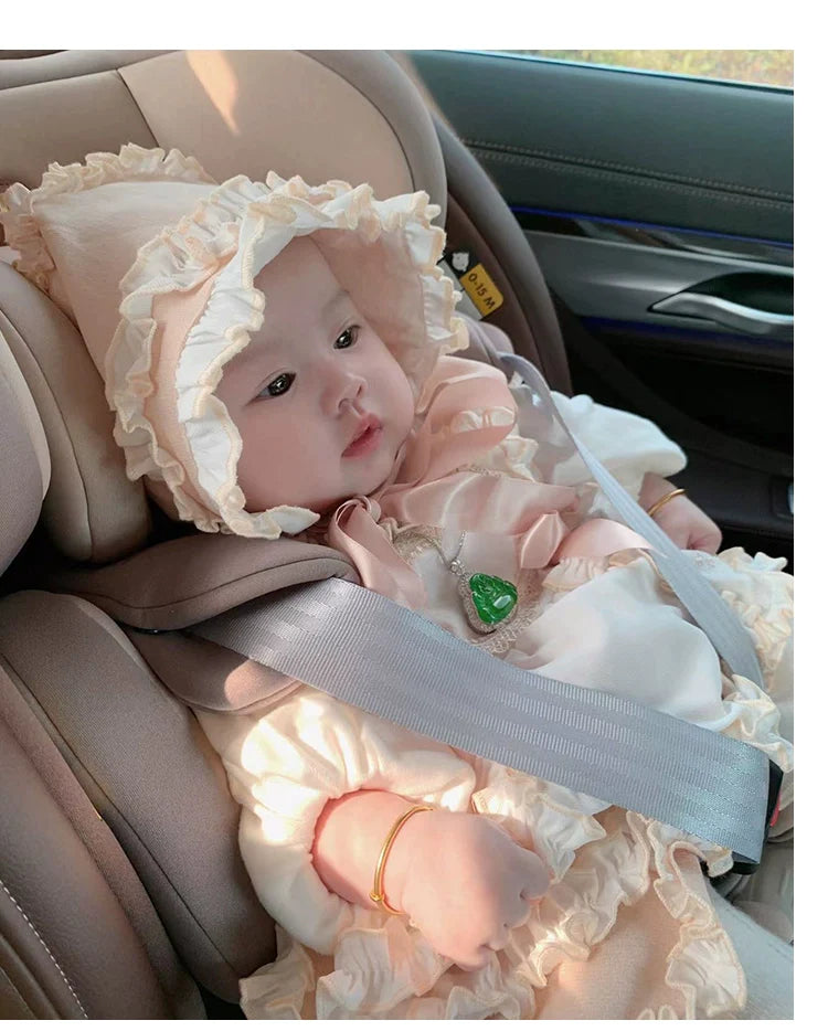 Enchanted Pastel Girls' Lolita Dress with Heart Embroidery and Ruffled Skirt