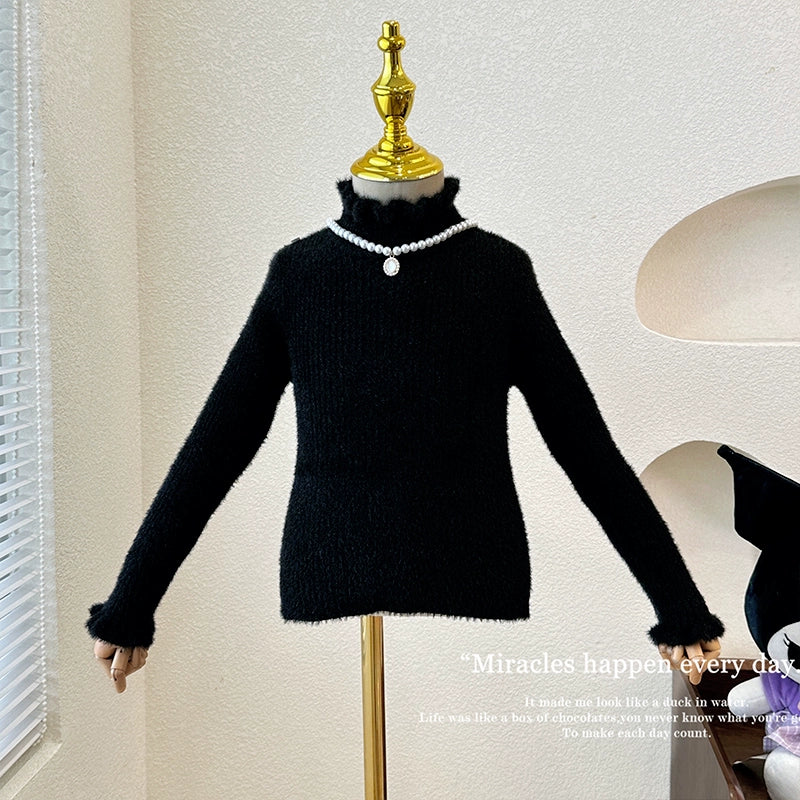 Elegant Black and Purple Lolita Dress for Girls - Intricate Lace and Ruffled Skirt - Perfect for Tea Parties and Special Occasions