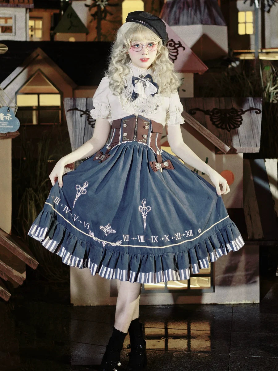 Whispers of Time in a Lolita Skirt: Steampunk Embroidery, Vintage Aesthetic