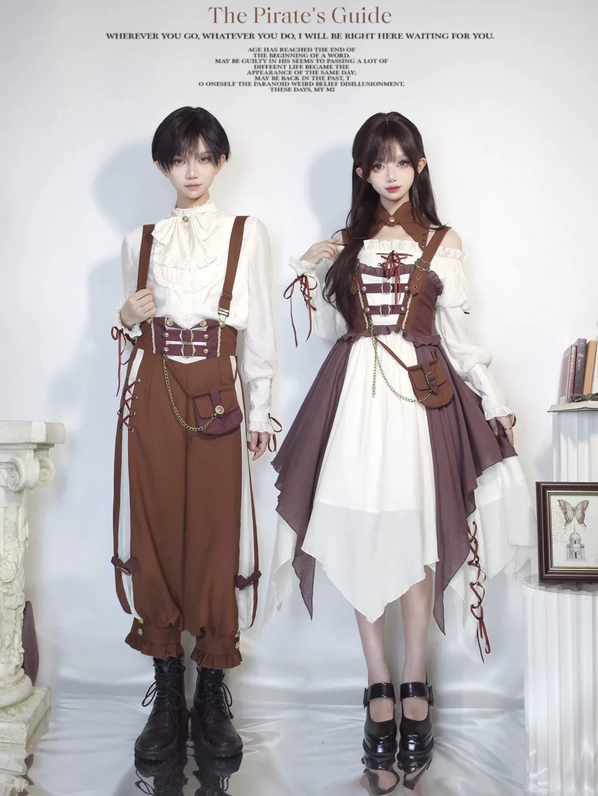 S-XL Ouji Suspenders Pants Prince Ensemble