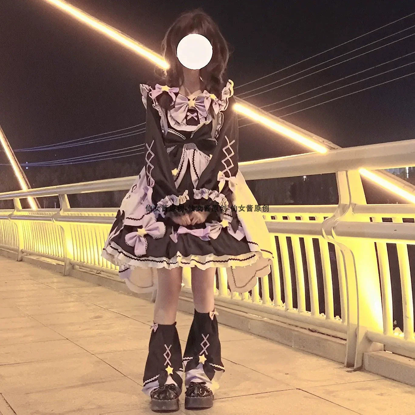 Kuromi Witch Lolita Dress - Dark Gothic Halloween Long Sleeve OP