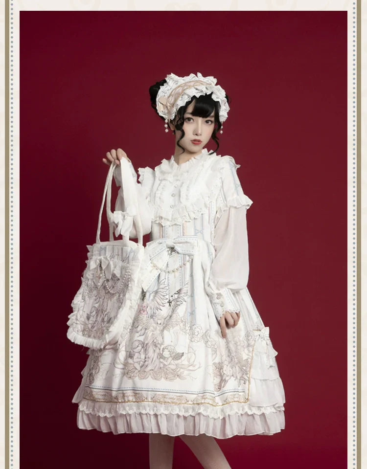Original Lolita "Reunion with the World" OP Long-Sleeve Elegant Daily Dress