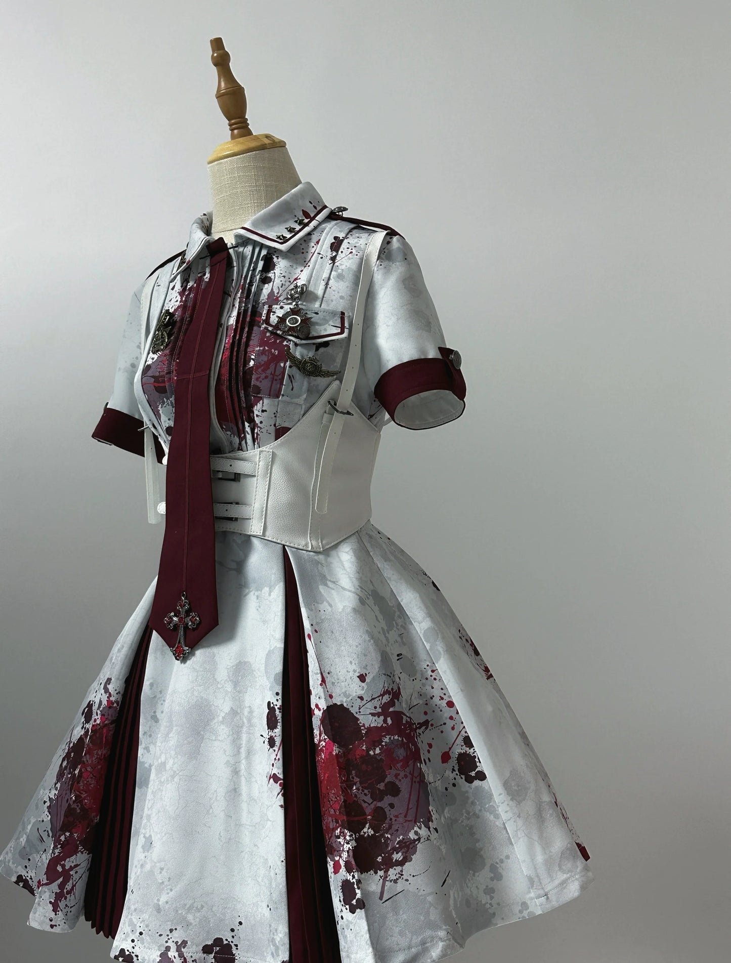 Crimson Serpent Gothic Lolita Series - Tactical Military and Dark Nurse-Inspired OP Collection