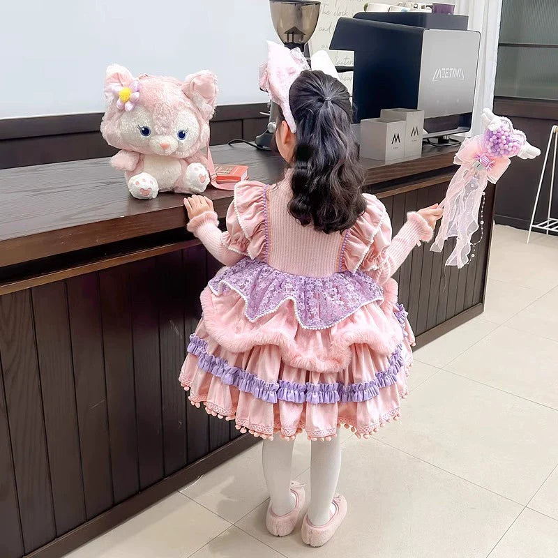 LinaBell Lolita Princess Dress for Girls 2025 New Summer Dress Children's Birthday Dress