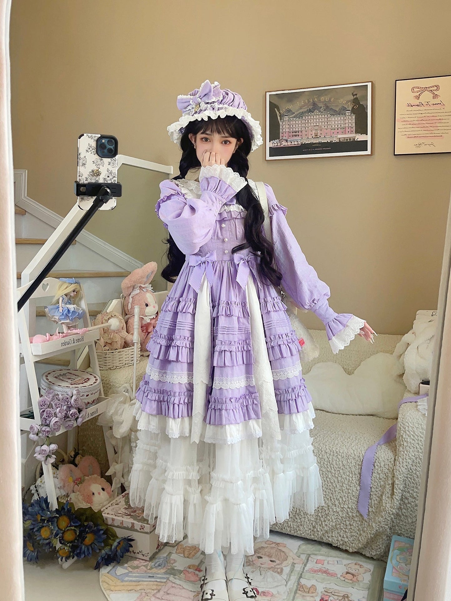 Elegant Doll-like Lolita OP - Retro Charm and Multifunctional Details