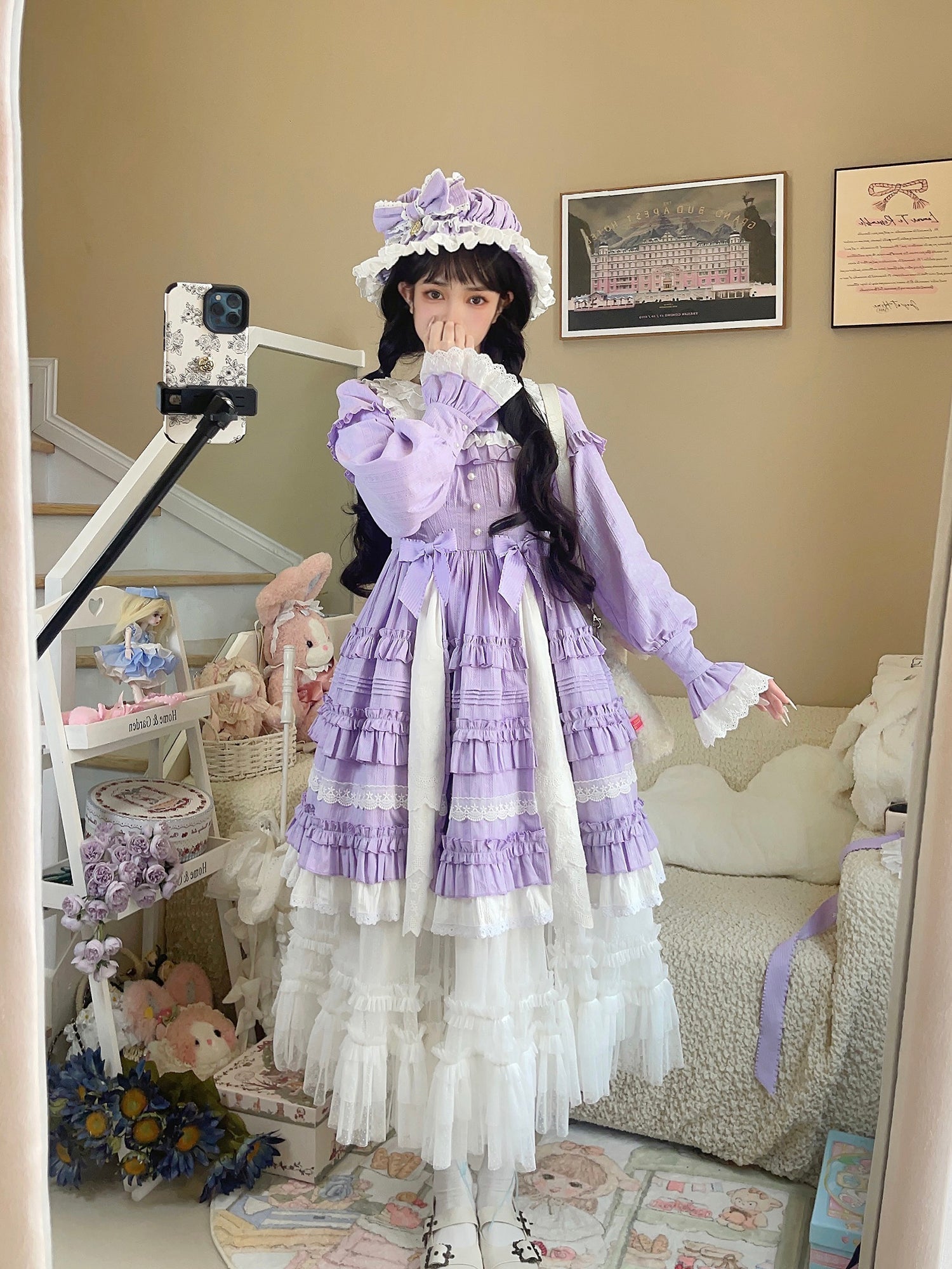 Elegant Doll-like Lolita OP - Retro Charm and Multifunctional Details