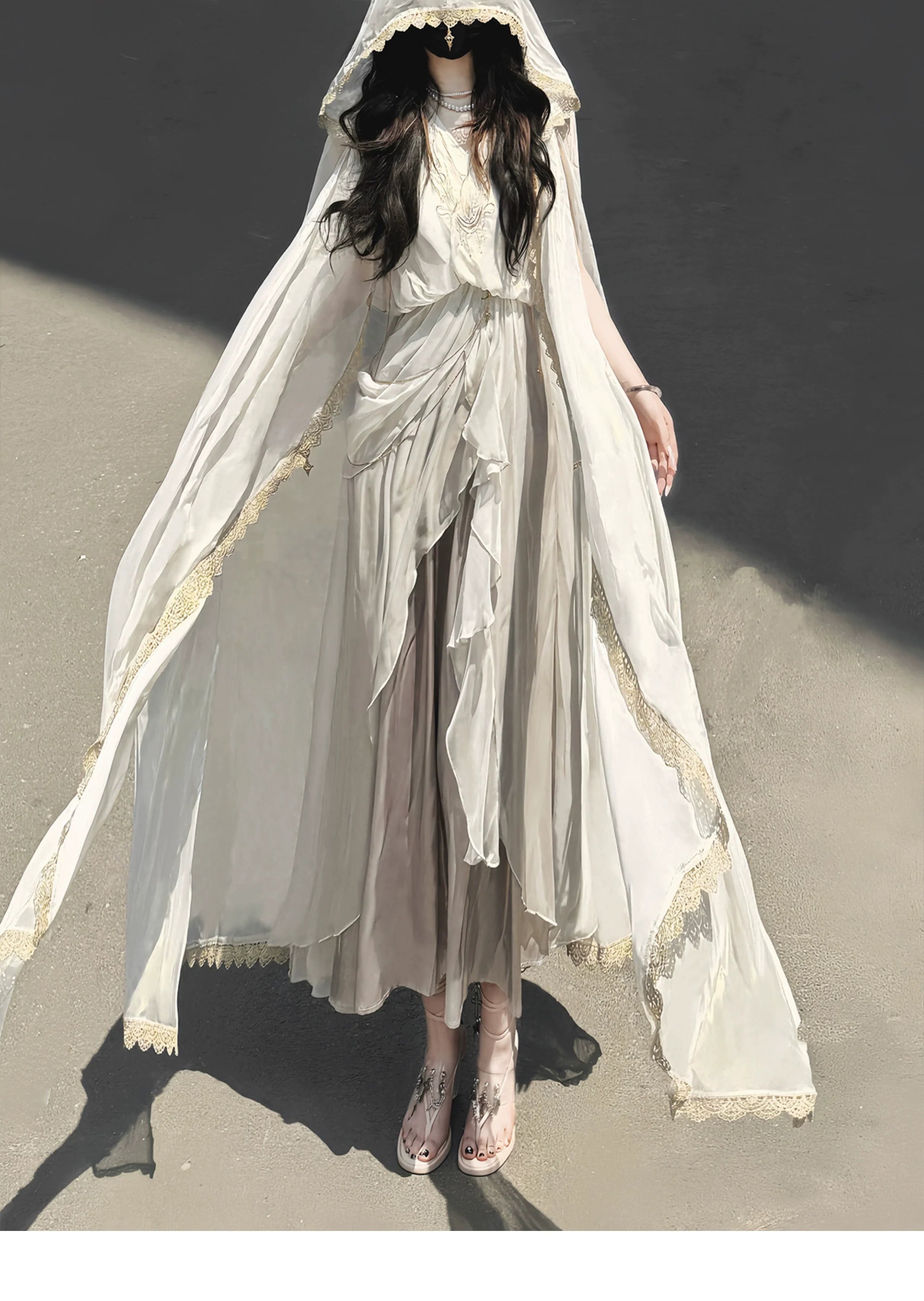 Judgment Angel Original Lolita Design Dress - Greek Goddess Style Ethereal Cape Long Dress