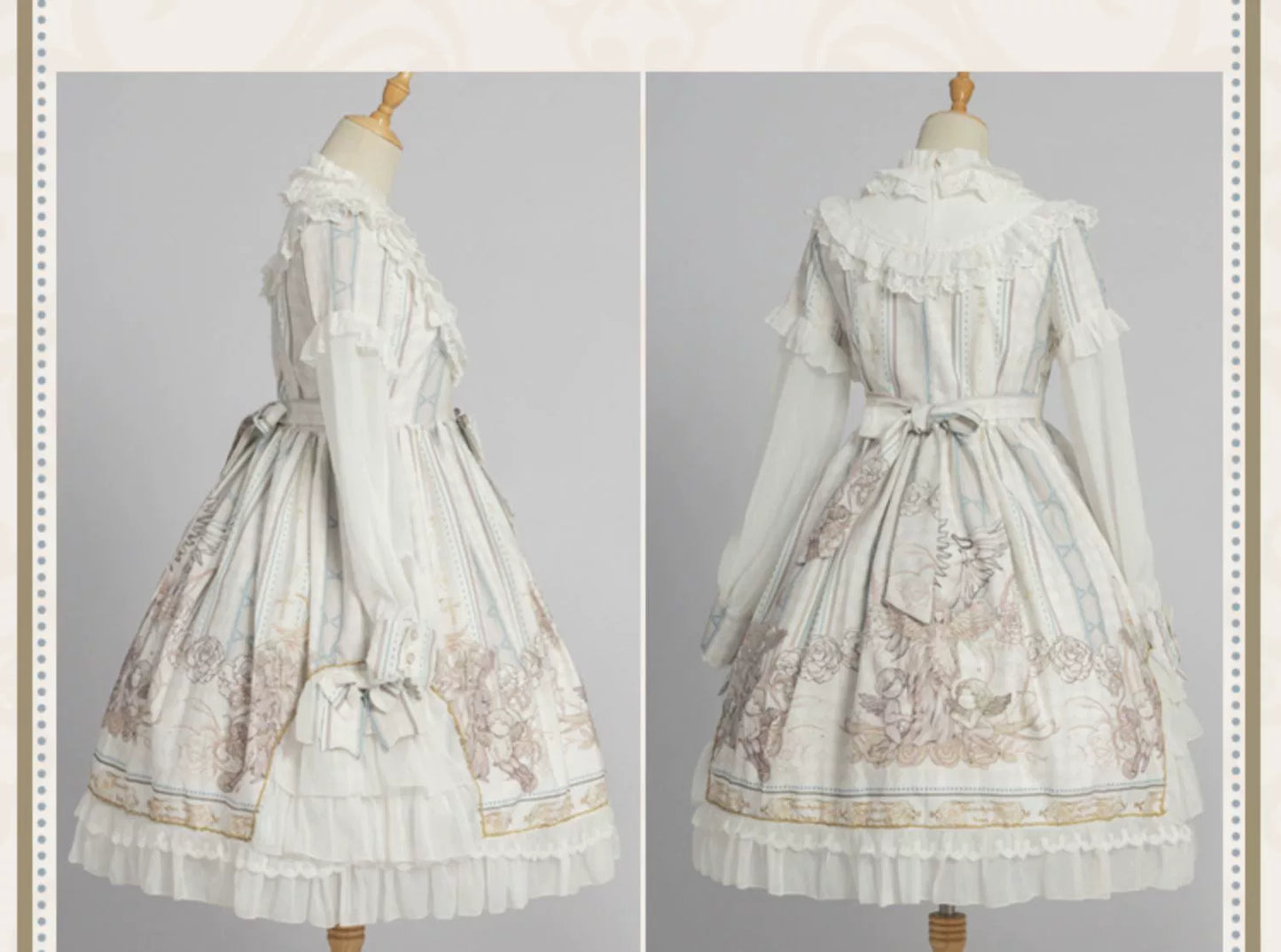 Original Lolita "Reunion with the World" OP Long-Sleeve Elegant Daily Dress