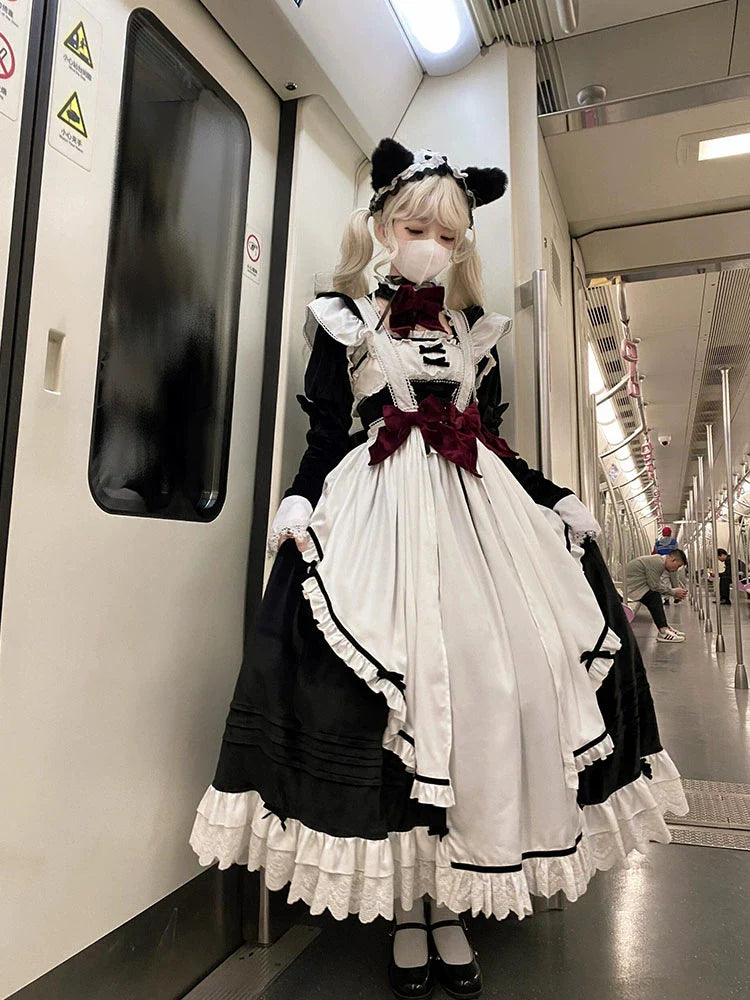 French coffee break lolita heavy industry skirt new year suit dress cute lolita dress worship cos