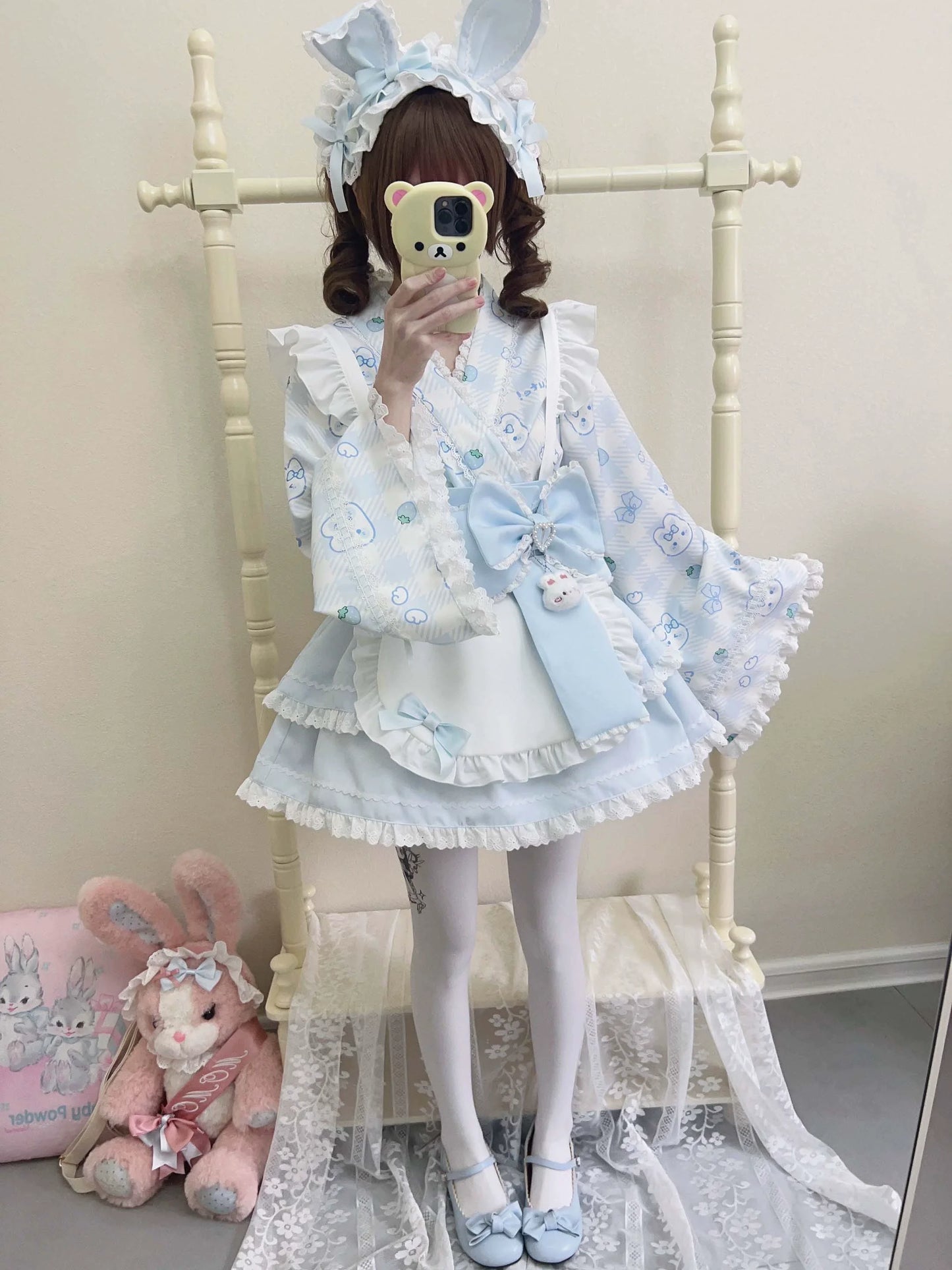 Colorful Fairy Tale Lolita Dress with Embroidery Details and Ruffled Skirt