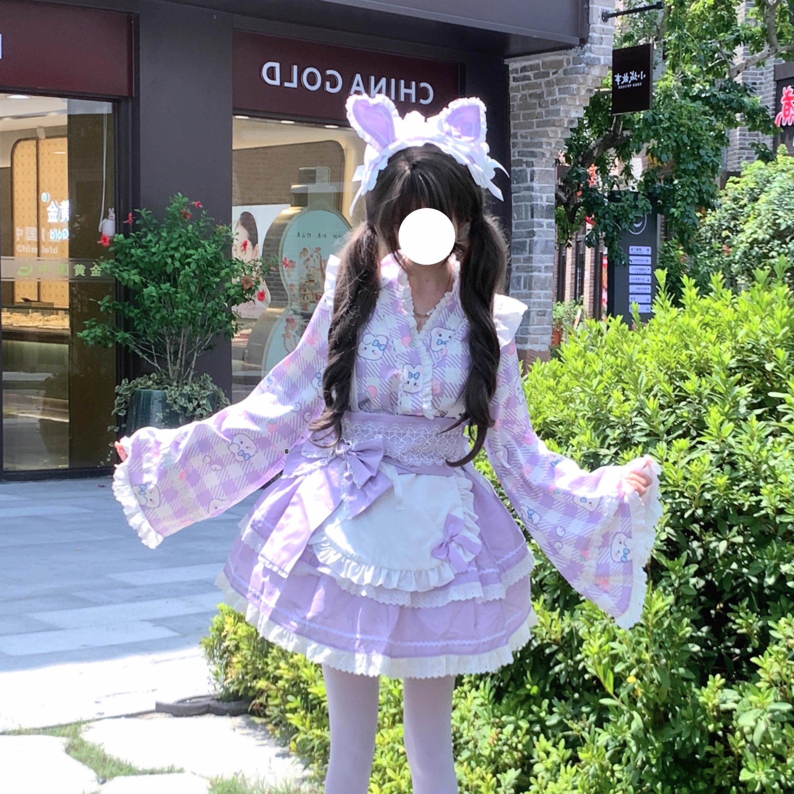 Colorful Fairy Tale Lolita Dress with Embroidery Details and Ruffled Skirt