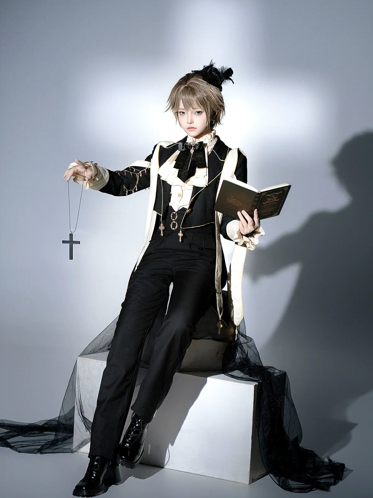 Priest Lolita long-sleeved coat, shirt, and pants — Ouji (prince-style), knight-inspired outfit