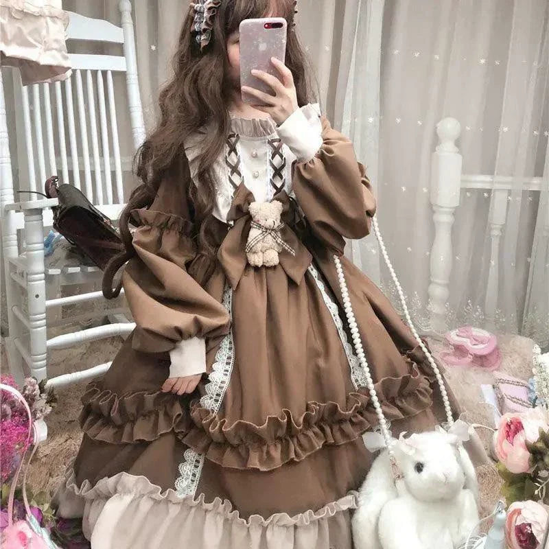L-5XL Plus Size Fairy Tale Lolita Princess Dress - Loose Fit and Slimming, Fits up to 300 lbs