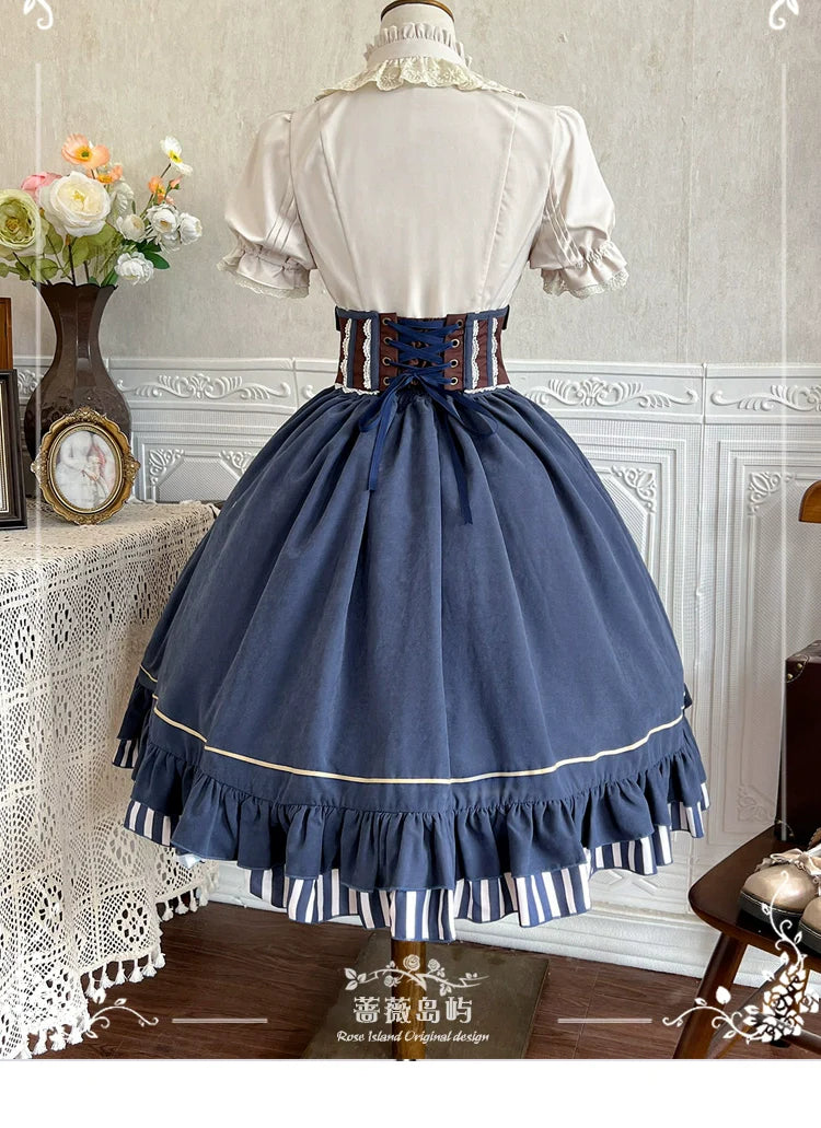 Whispers of Time in a Lolita Skirt: Steampunk Embroidery, Vintage Aesthetic