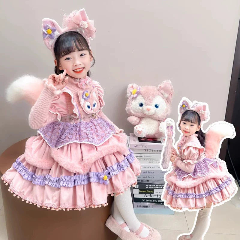 LinaBell Lolita Princess Dress for Girls 2025 New Summer Dress Children's Birthday Dress