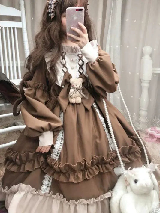 L-5XL Plus Size Fairy Tale Lolita Princess Dress - Loose Fit and Slimming, Fits up to 300 lbs
