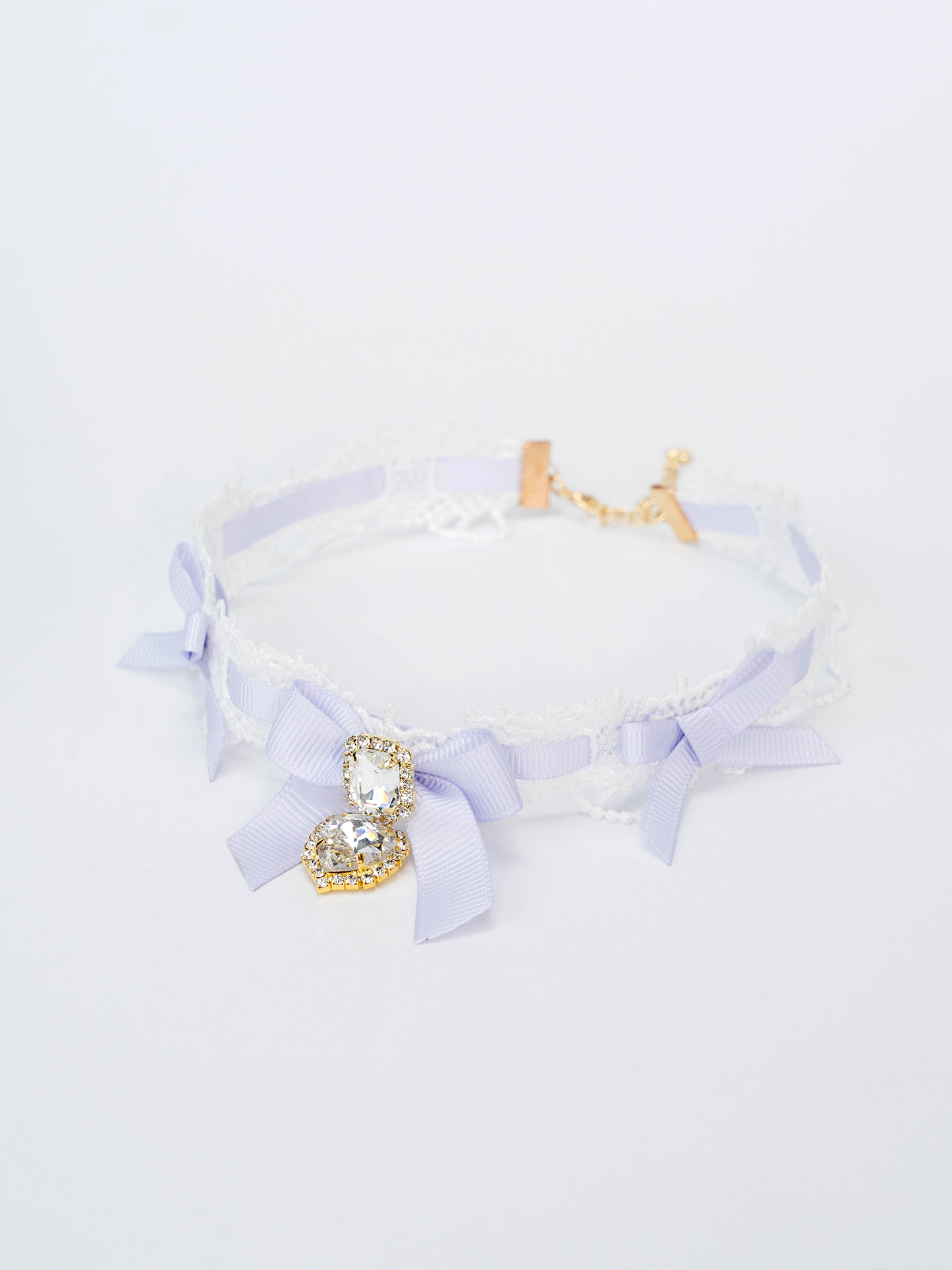 Edgy Punk Style Elaborate Double-Layer Necklace with Pearls and Gemstone Choker Lolita Collarbone Chain