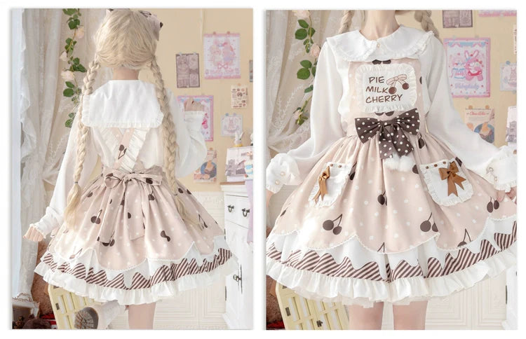 Cherry Delight Lolita JSK - Sweet Dessert-Inspired Princess Dress with Playful Bow Accents