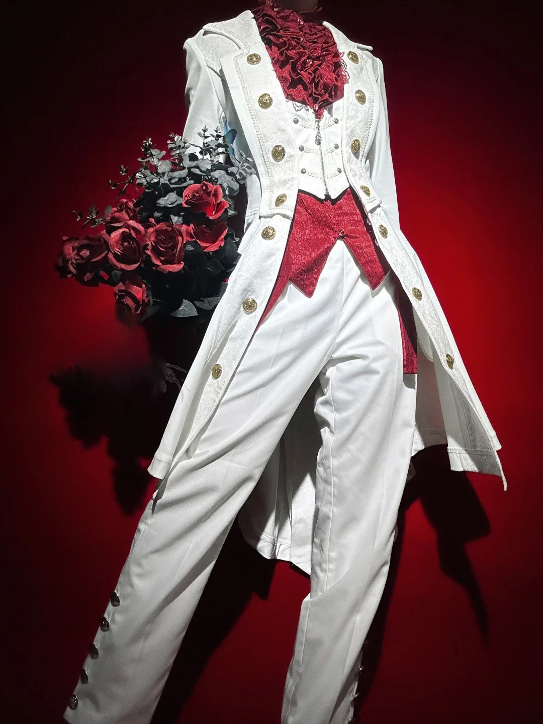 Elegant Black and White Lolita Coat - Versatile Gothic Statement Piece for Formal Events