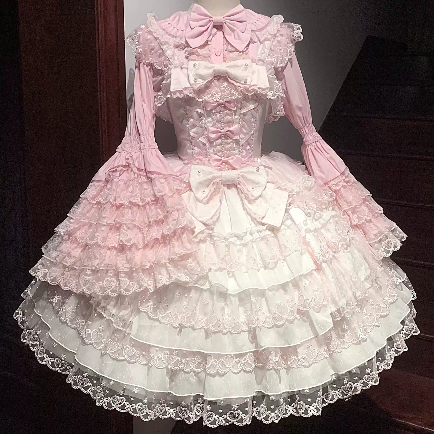 [Prelude to Love] Pink Romantic Lolita JSK Strap Dress
