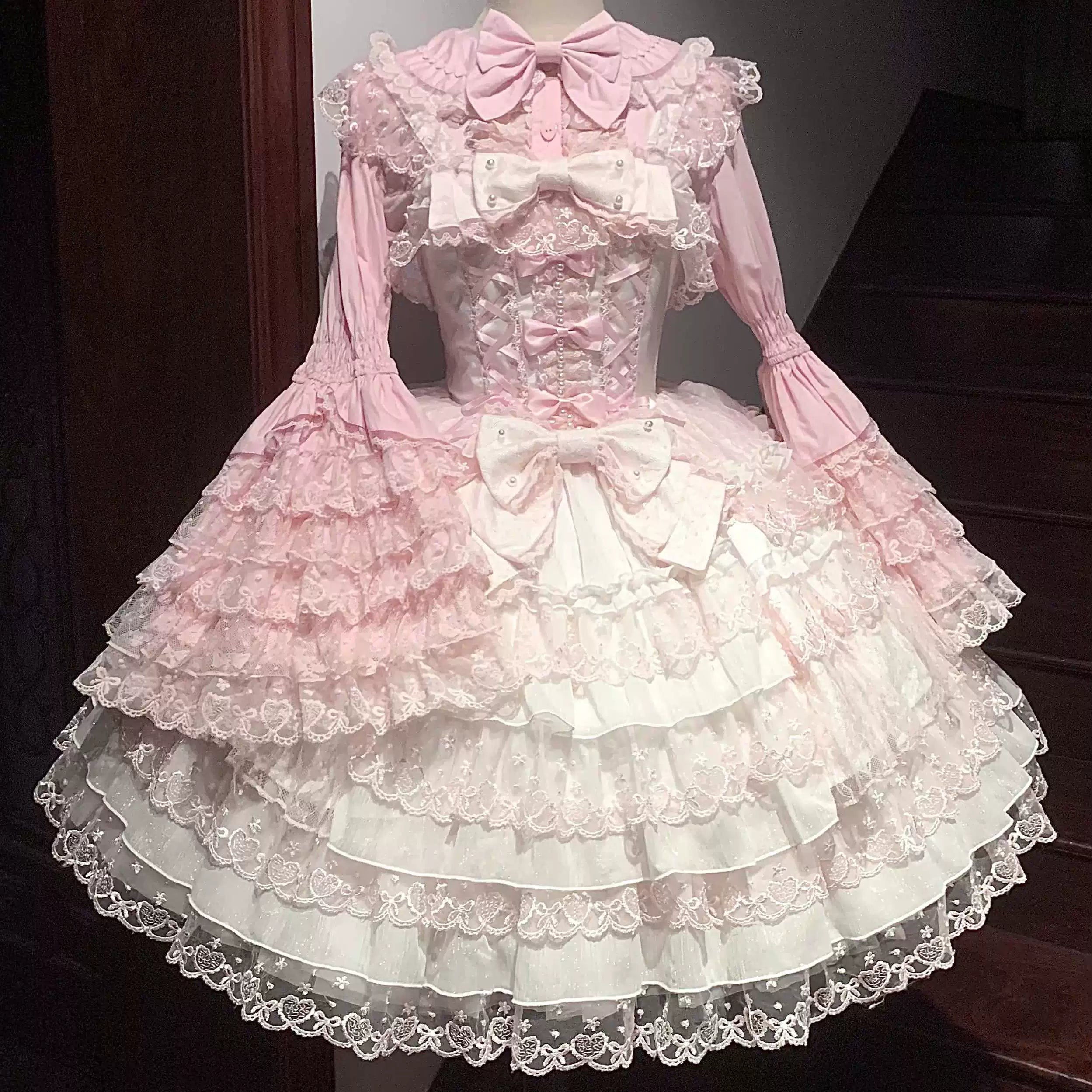 [Prelude to Love] Pink Romantic Lolita JSK Strap Dress