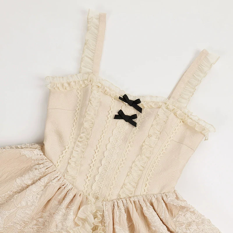Elegant Cream Lace Layered Lolita JSK for Whimsical Gatherings