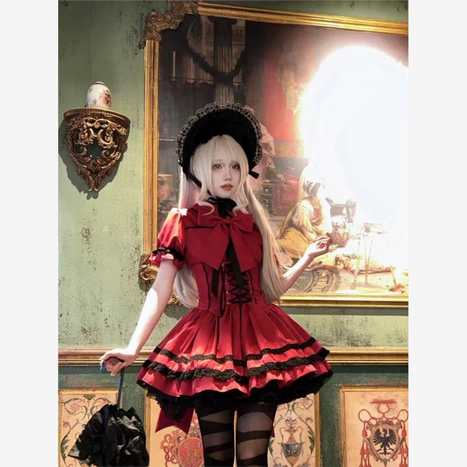 Regal Doll Lolita Set - Vintage-Inspired Cape and Corset Dress Ensemble
