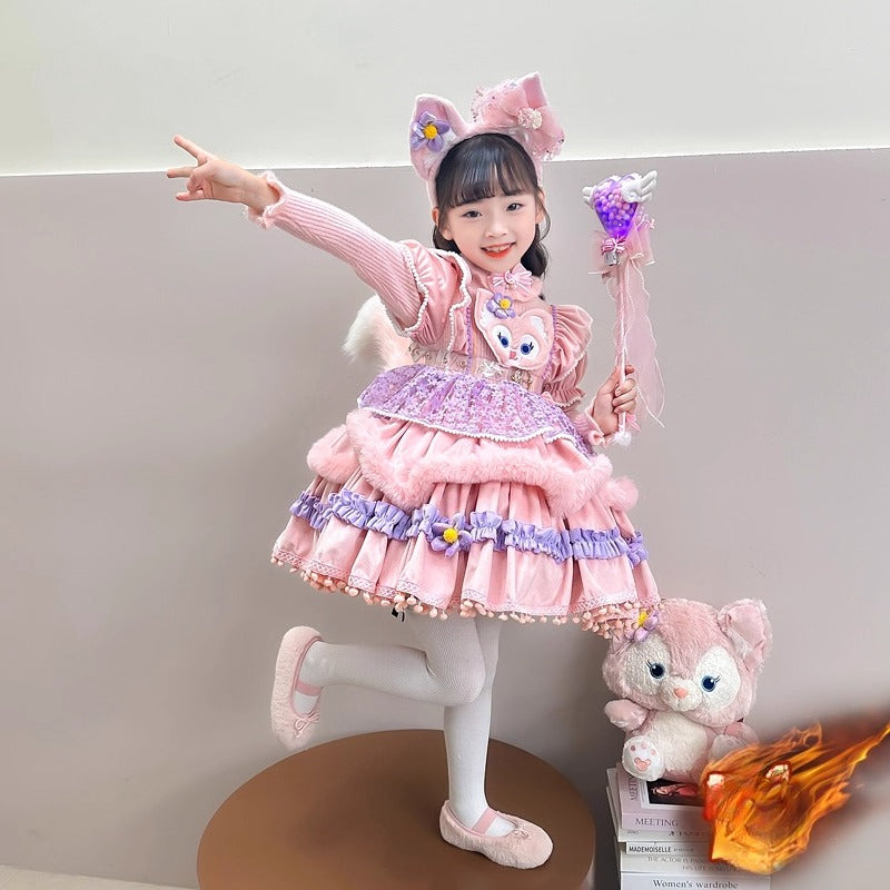 LinaBell Lolita Princess Dress for Girls 2025 New Summer Dress Children's Birthday Dress