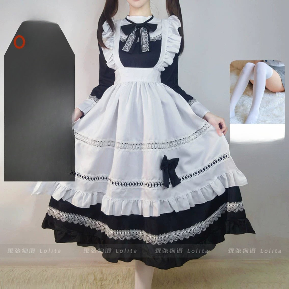 S-5XL British Aristocratic Elegance Gothic Maid Long-sleeved Dress Sexy Lolita