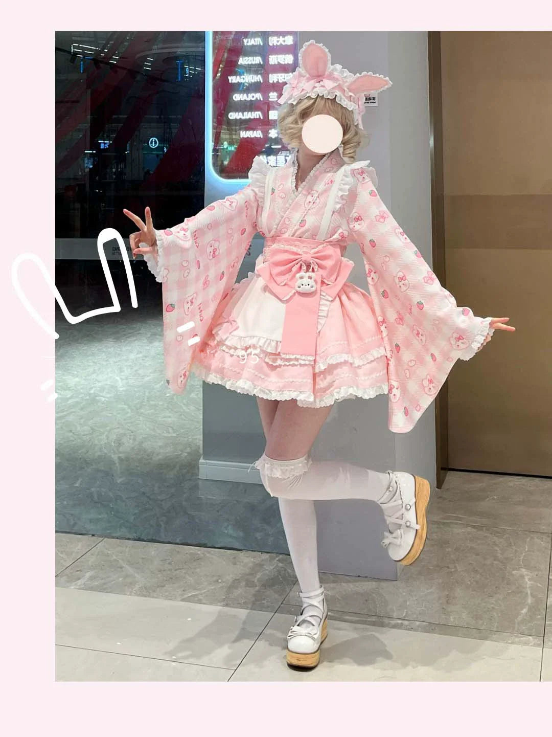 Colorful Fairy Tale Lolita Dress with Embroidery Details and Ruffled Skirt