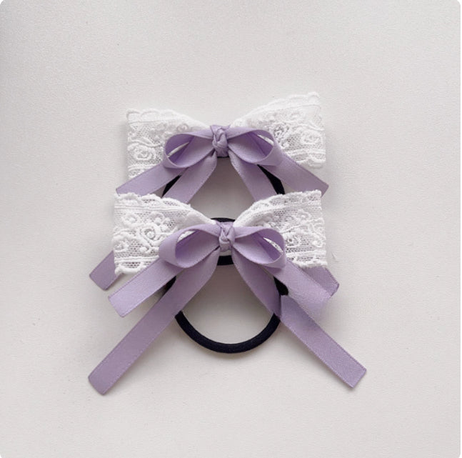 Cute Twin Ponytail Hair Accessory Butterfly Bow Streamer Hair Clips Lolita Sweet Girl Hair Ties