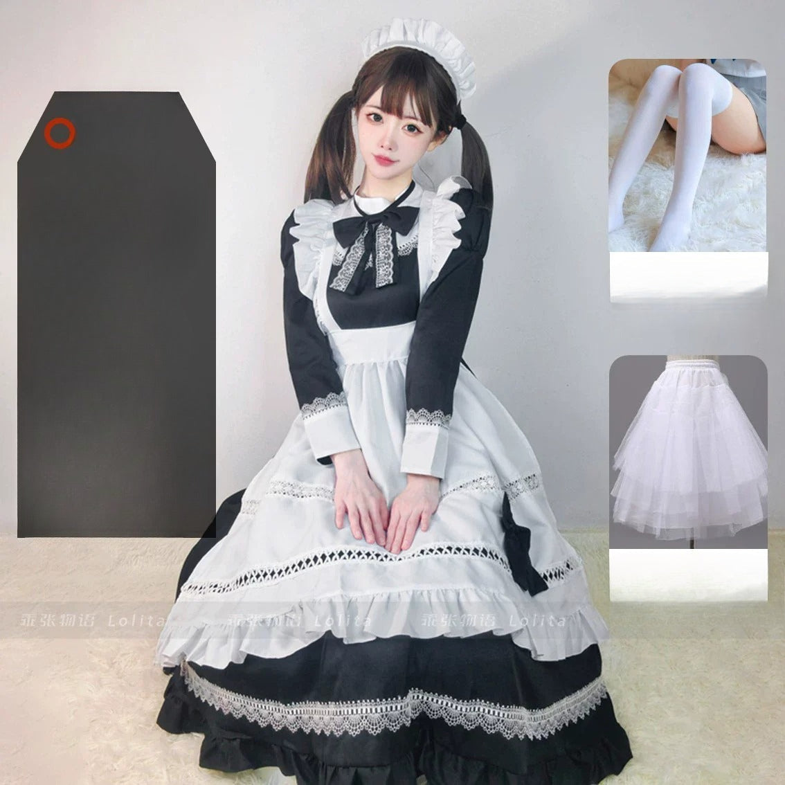 S-5XL British Aristocratic Elegance Gothic Maid Long-sleeved Dress Sexy Lolita