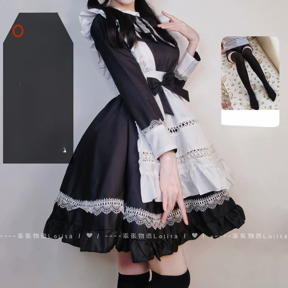 S-5XL British Aristocratic Elegance Gothic Maid Long-sleeved Dress Sexy Lolita