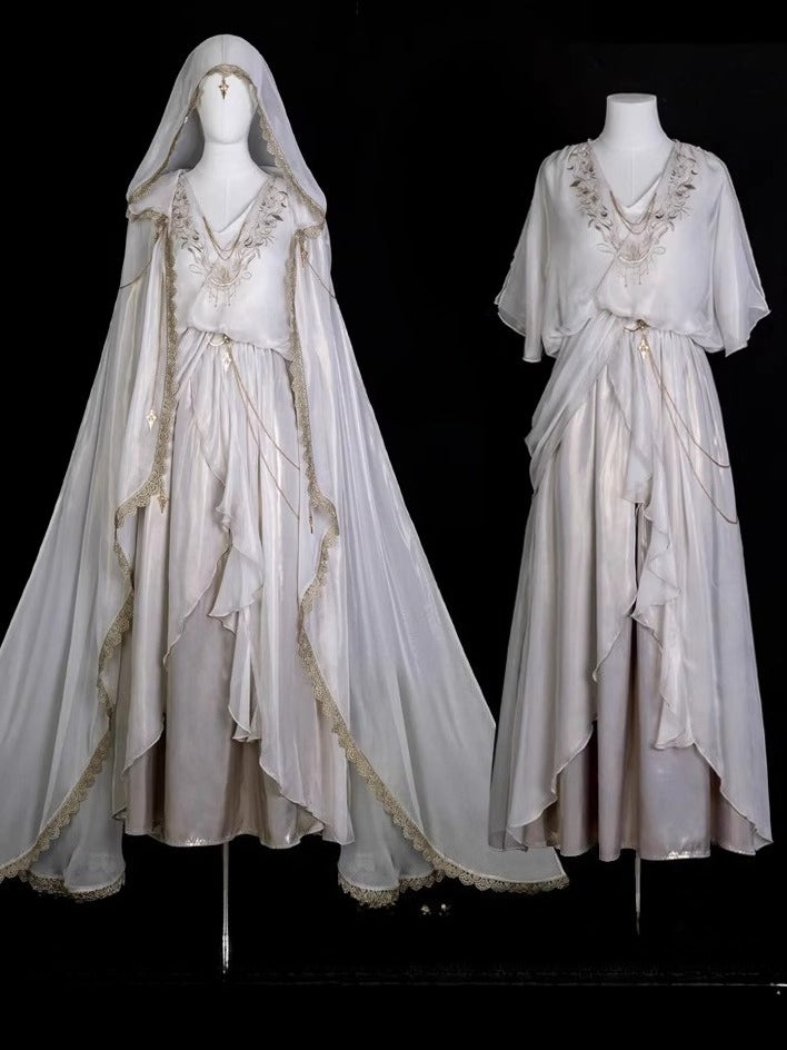Judgment Angel Original Lolita Design Dress - Greek Goddess Style Ethereal Cape Long Dress