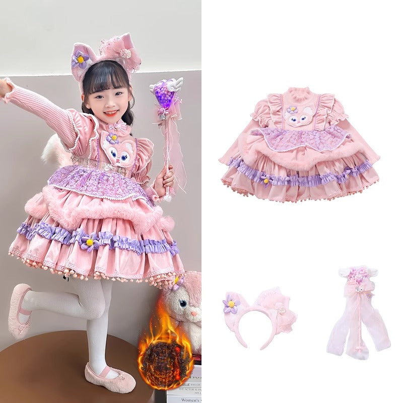 LinaBell Lolita Princess Dress for Girls 2025 New Summer Dress Children's Birthday Dress