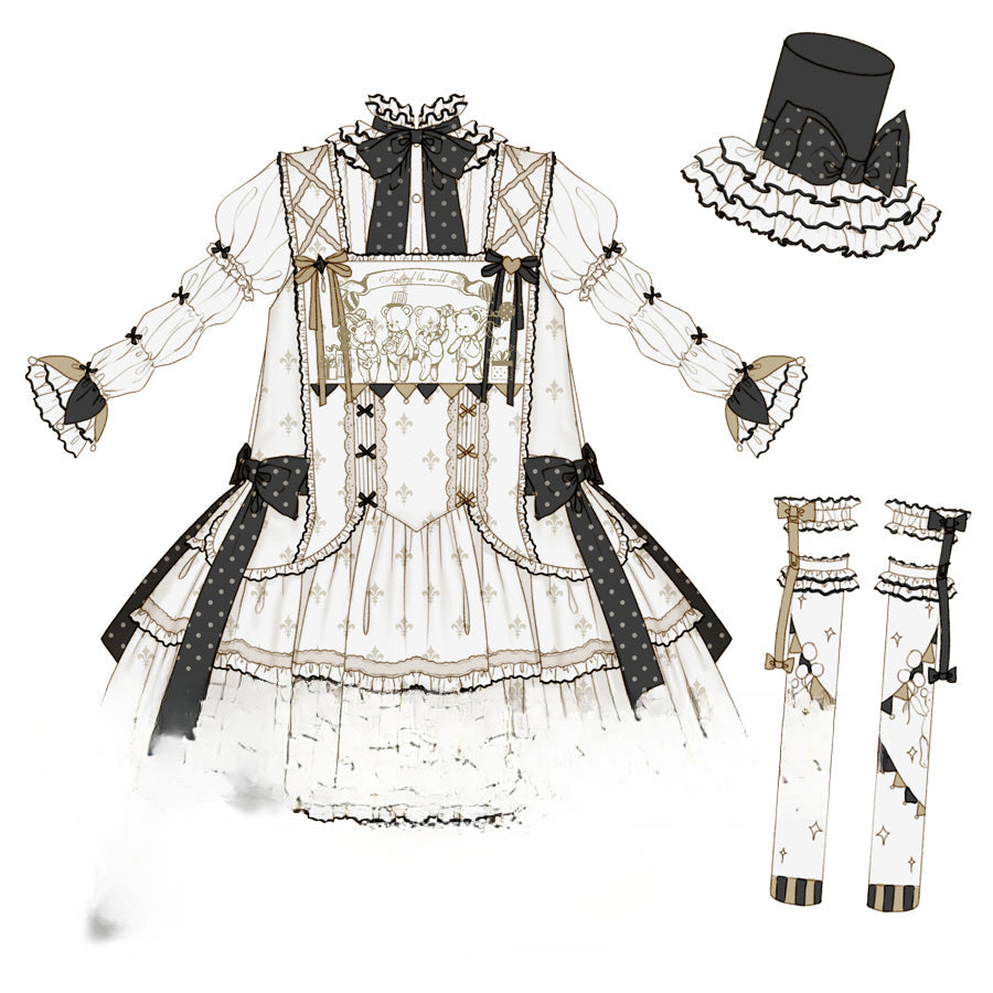 Elegant Doll-like Lolita OP - Retro Charm and Multifunctional Details