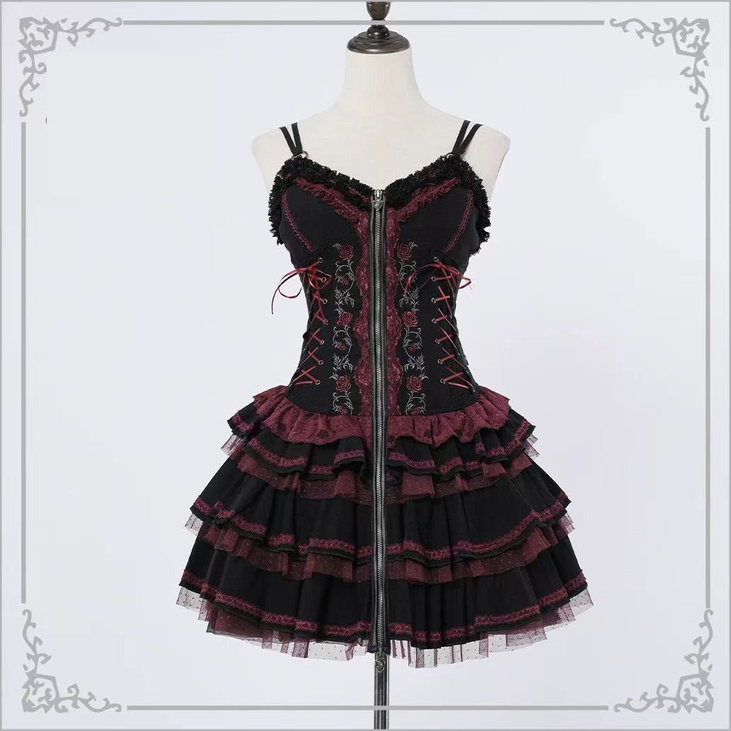 Summer of Roses JSK Gothic Dark Punk Black Lolita Dress