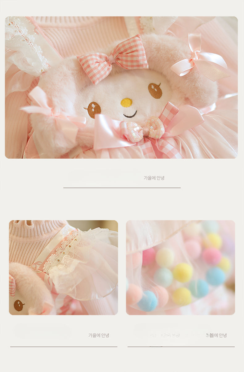 Adorable Pastel Pink Lolita Princess Dress for Girls - Spring and Autumn Collection